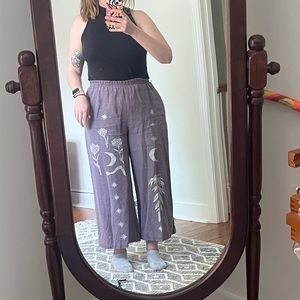 Handmade Screen printed Moon pants